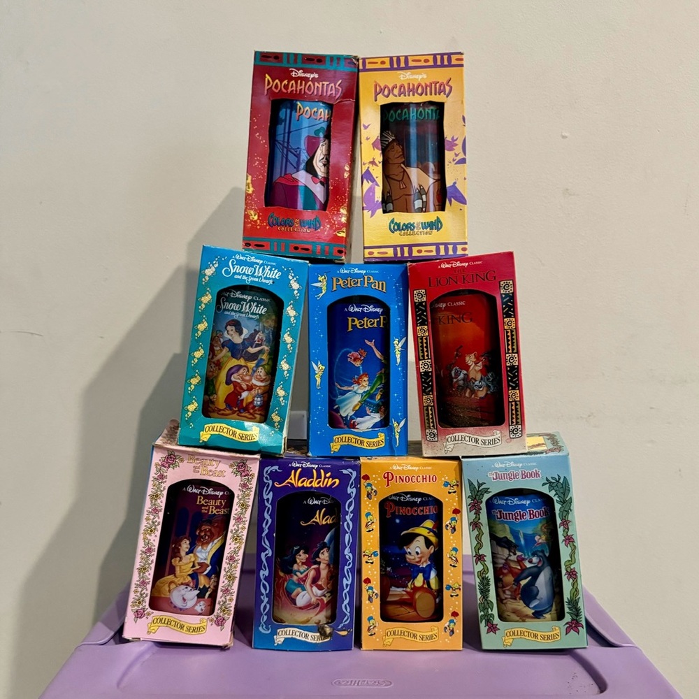Set of 9 vintage Burger King Disney cups